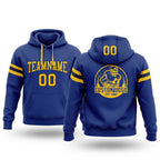 Custom Stitched Royal Yellow-Black Football Pullover Sweatshirt Hoodie
