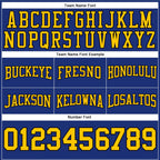 Custom Stitched Royal Yellow-Black Football Pullover Sweatshirt Hoodie photo 3