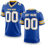 Custom Royal White-Yellow Authentic Football Jersey