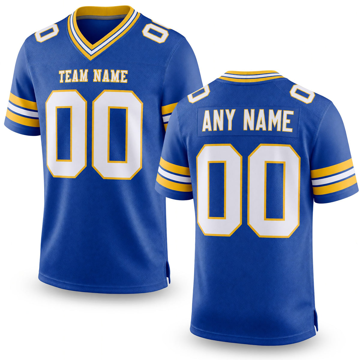 Custom Royal White-Yellow Authentic Football Jersey