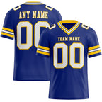 Custom Royal White-Yellow Authentic Football Jersey photo 1
