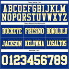 Custom Royal White-Yellow Authentic Football Jersey photo 3