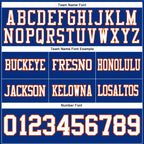 Custom Royal White-Orange Authentic Football Jersey photo 3