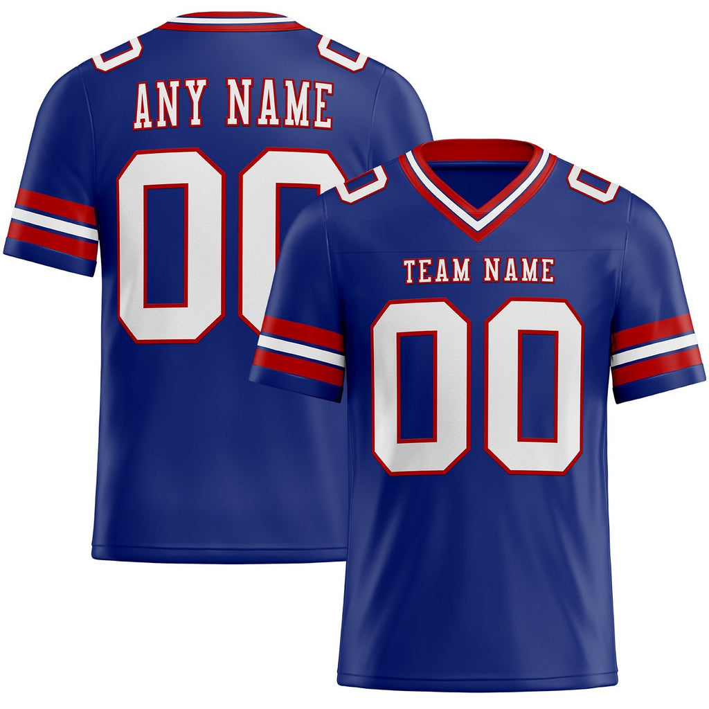 Custom Royal White-Red Authentic Football Jersey photo 1