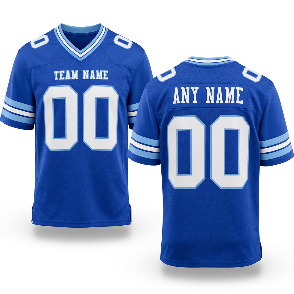 Custom Royal White-Light Blue Authentic Football Jersey