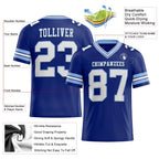 Custom Royal White-Light Blue Authentic Football Jersey photo 2
