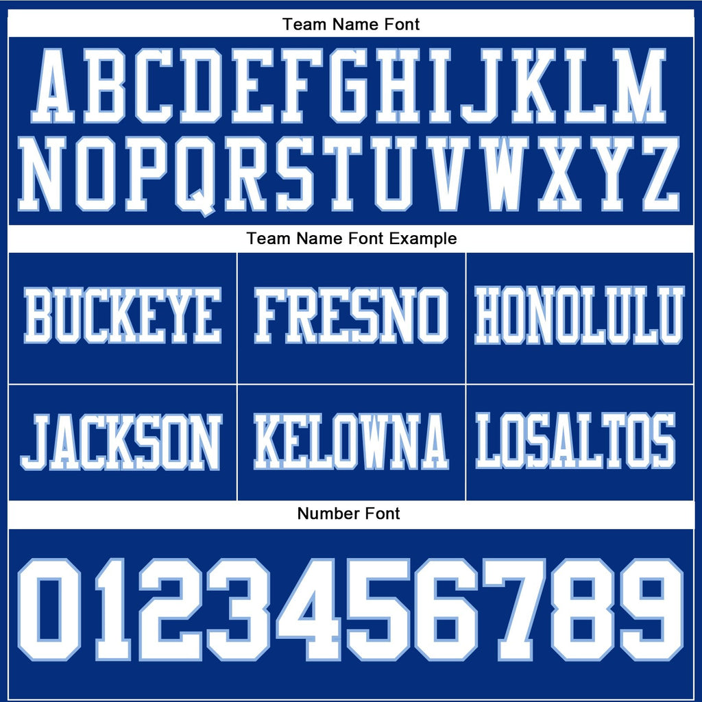 Custom Royal White-Light Blue Authentic Football Jersey photo 3