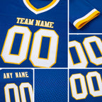 Custom Royal White-Gold Mesh Authentic Throwback Football Jersey detail