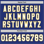 Custom Royal White-Gold Mesh Authentic Throwback Football Jersey photo 3