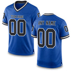 Custom Royal Black-White Mesh Authentic Throwback Football Jersey