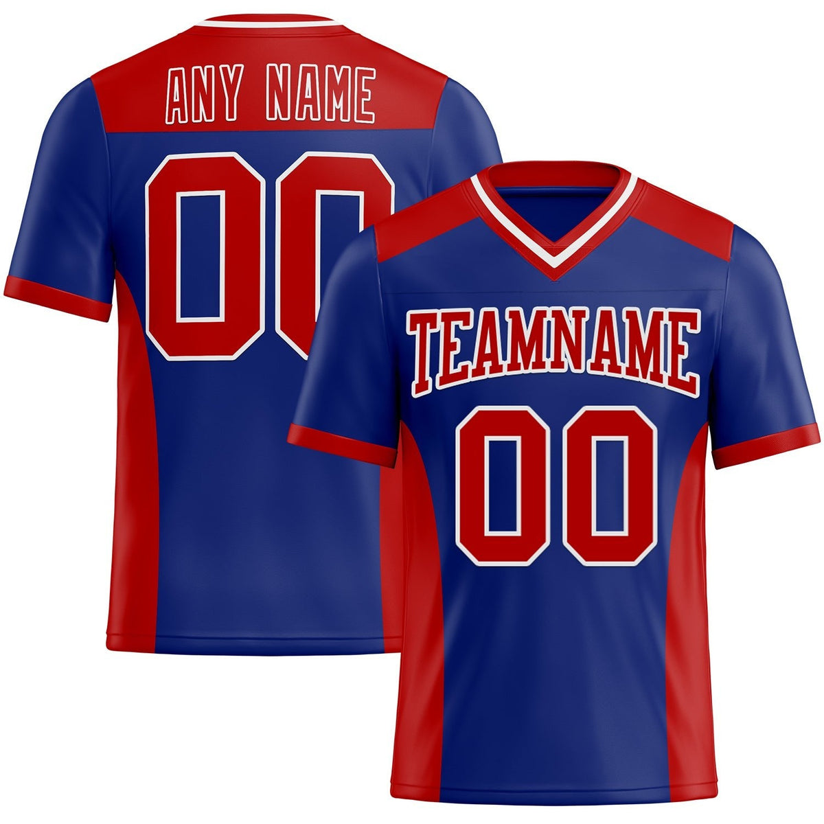 Custom Royal Red-White Authentic Football Jersey