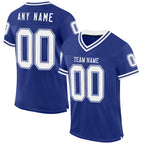 Custom Royal White Mesh Authentic Throwback Football Jersey photo 1