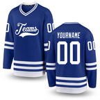 Custom Royal White Hockey Jersey