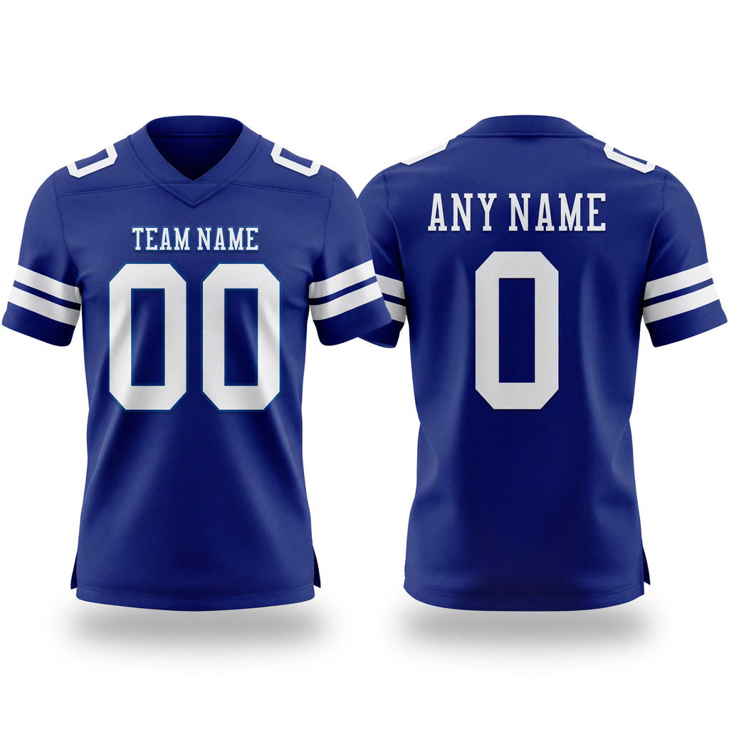 Custom Royal White Authentic Football Jersey