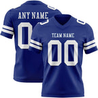 Custom Royal White Authentic Football Jersey photo 1