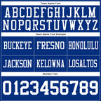 Custom Royal White Authentic Football Jersey photo 4