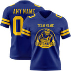Custom Royal Yellow Authentic Football Jersey photo 2