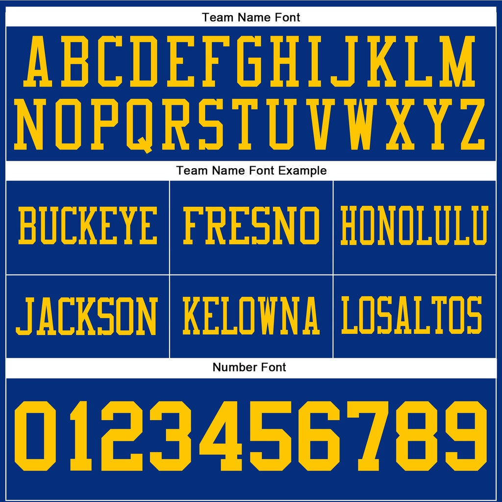 Custom Royal Yellow Authentic Football Jersey photo 3