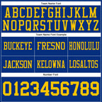 Custom Royal Yellow Authentic Football Jersey photo 3