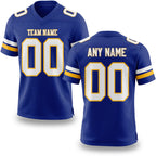Custom Royal White-Gold Authentic Football Jersey