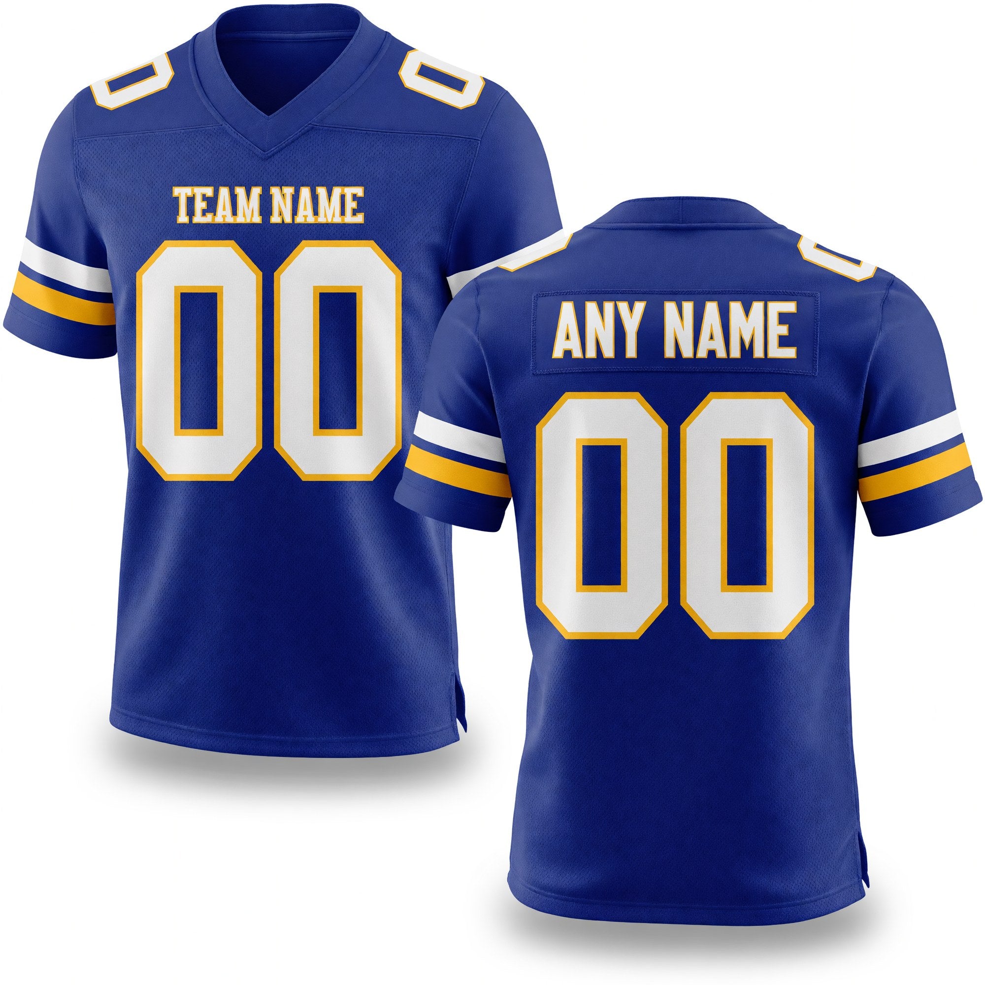 Custom Royal White-Gold Authentic Football Jersey