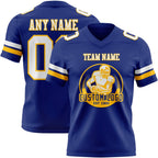 Custom Royal White-Gold Authentic Football Jersey photo 2