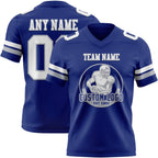 Custom Royal White-Gray Authentic Football Jersey photo 2