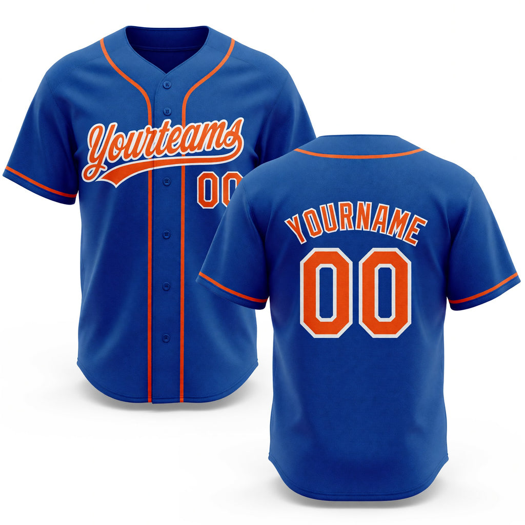 Custom Stitched Royal Orange-White Baseball Pullover Sweatshirt Hoodie