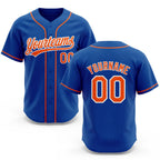 Custom Stitched Royal Orange-White Baseball Pullover Sweatshirt Hoodie