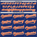 Custom Stitched Royal Orange-White Baseball Pullover Sweatshirt Hoodie photo 3