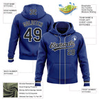 Custom Stitched Royal Black-White Baseball Pullover Sweatshirt Hoodie photo 2