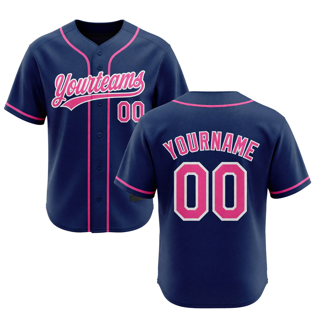 Custom Stitched Royal Pink-White Baseball Pullover Sweatshirt Hoodie