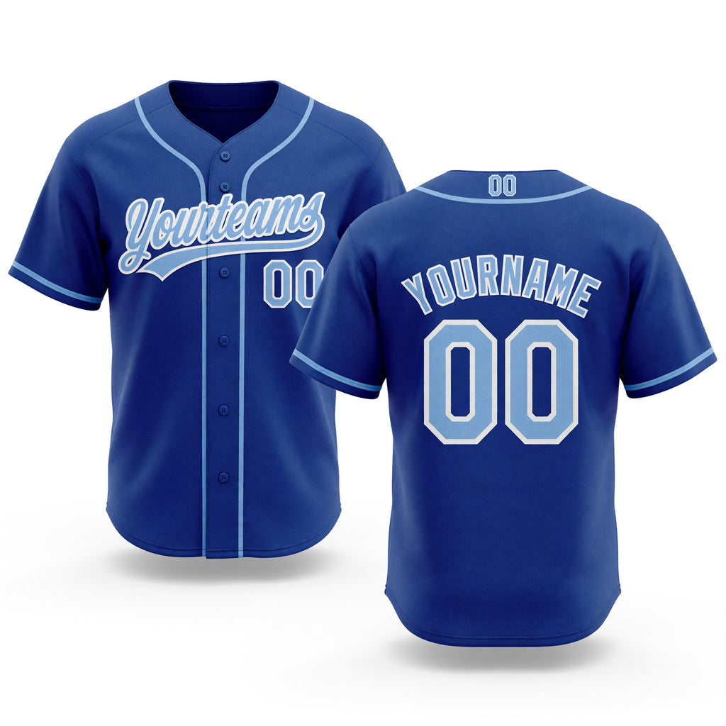Custom Stitched Royal Light Blue-White Baseball Pullover Sweatshirt Hoodie
