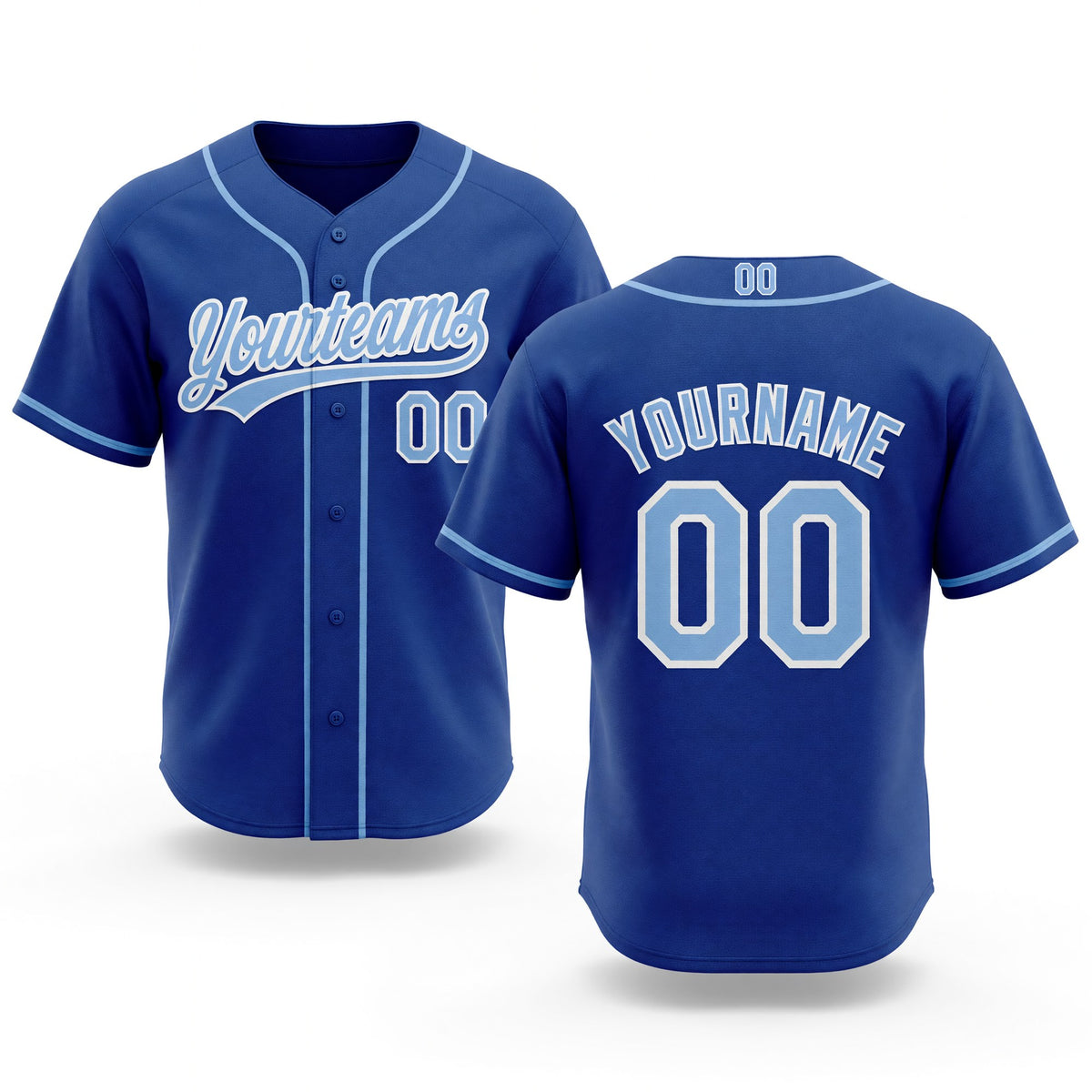 Custom Stitched Royal Light Blue-White Baseball Pullover Sweatshirt Hoodie