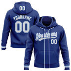 Custom Stitched Royal White-Light Blue Baseball Pullover Sweatshirt Hoodie photo 1