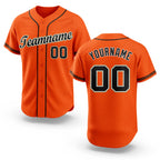 Custom Orange Black Cream-Old Gold Baseball Jersey