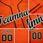 Custom Orange Black Cream-Old Gold Baseball Jersey detail