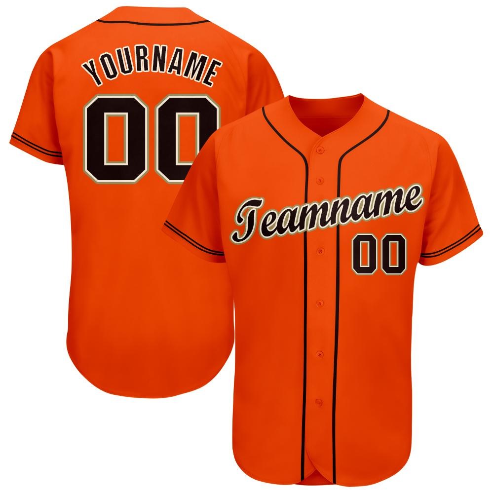 Custom Orange Black Cream-Old Gold Baseball Jersey photo 1