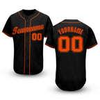 Custom Black Orange Baseball Jersey