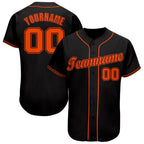 Custom Black Orange Baseball Jersey photo 1