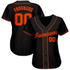 Custom Black Orange Baseball Jersey photo 2
