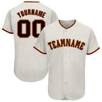 Custom Cream Black Orange-Old Gold Baseball Jersey photo 1