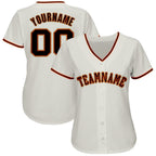 Custom Cream Black Orange-Old Gold Baseball Jersey photo 3