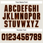 Custom Cream Black Orange-Old Gold Baseball Jersey photo 4