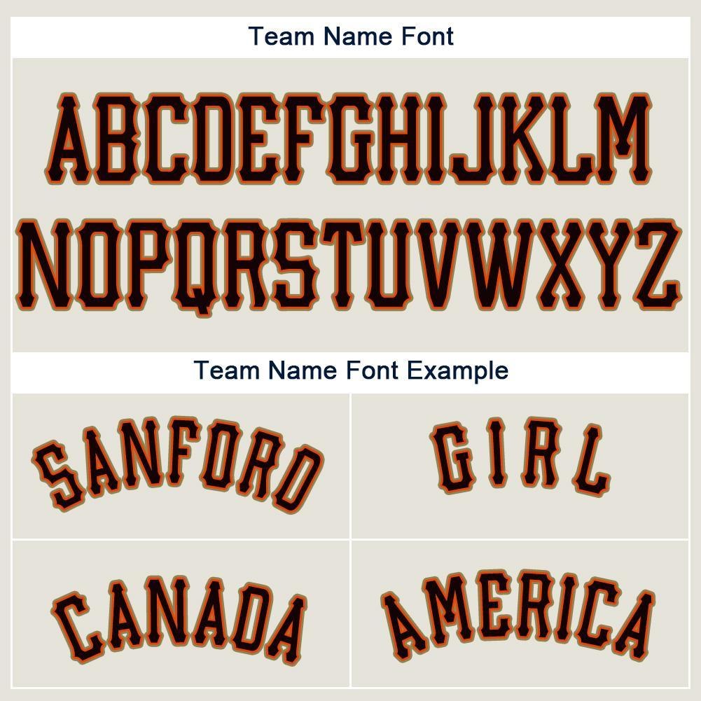 Custom Cream Black Orange-Old Gold Baseball Jersey photo 5