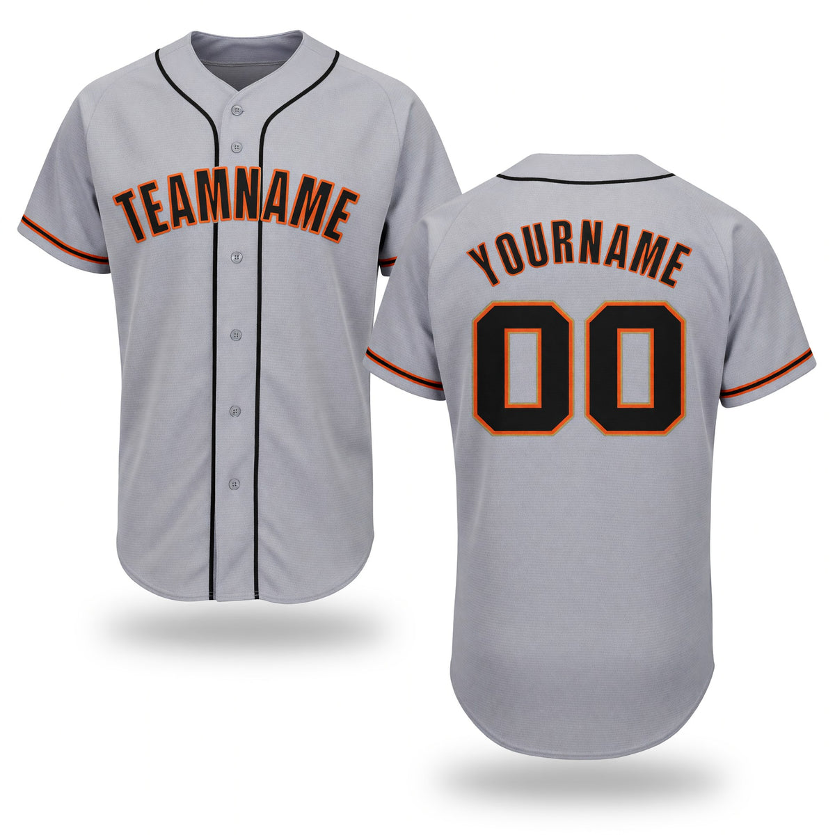 Custom Gray Black Orange-Old Gold Baseball Jersey
