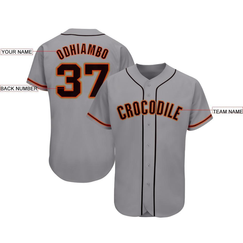 custom gray black orange baseball jersey sanfo0127
