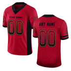 Custom Red Black-Old Gold Drift Fashion Football Jersey