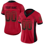 Custom Red Black-Old Gold Drift Fashion Football Jersey photo 3