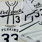 Custom White Navy Baseball Jersey photo 2